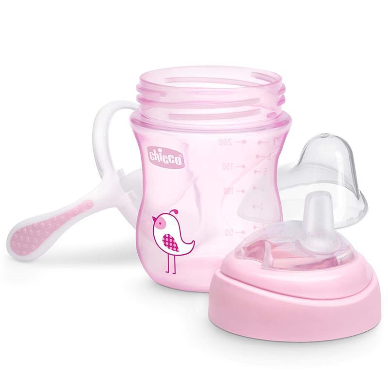 Chicco - Silicone Spout Transition Sippy Cup 7Oz Pink 4M+ Image 2