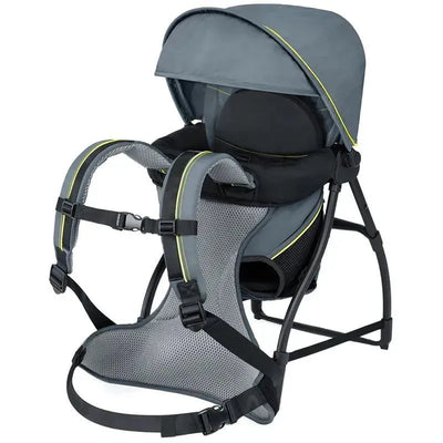 Chicco SmartSupport Backpack Carrier in Solar color, featuring a protective canopy and comfortable mesh seating.