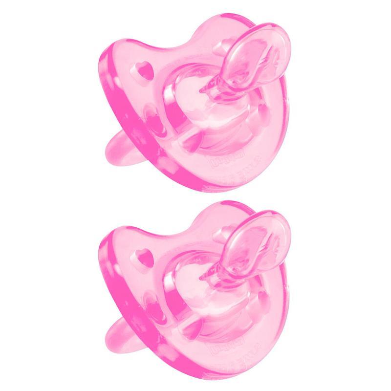 Chicco Soft Silicone Pacifiers 2-Pack, Pink Image 1