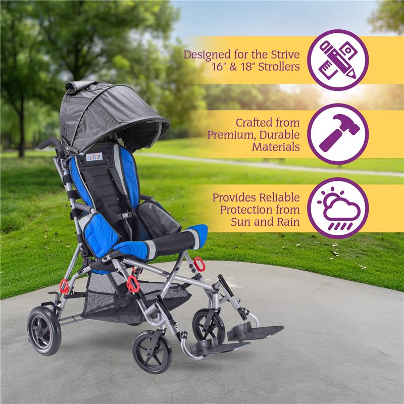 Circle Specialty - Canopy with Clear Flap Window for Strive 16 & 18 Adaptive Stroller Image 3