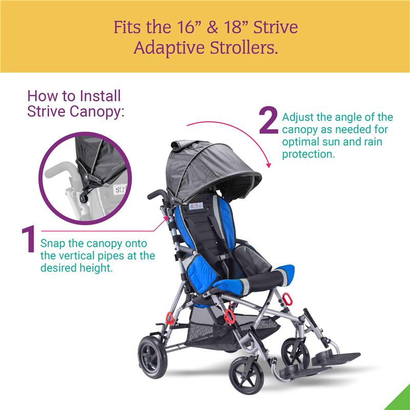 Circle Specialty - Canopy with Clear Flap Window for Strive 16 & 18 Adaptive Stroller Image 6