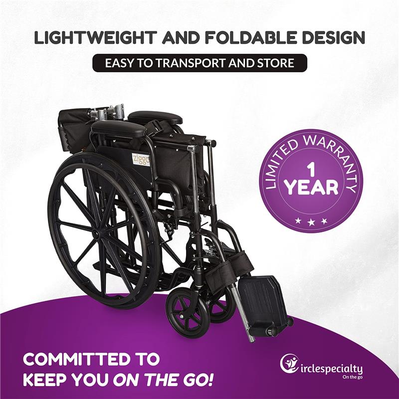 Circle Specialty - Ziggo 18” Seat Width Pediatric Wheelchair for Kids & Children  Image 7