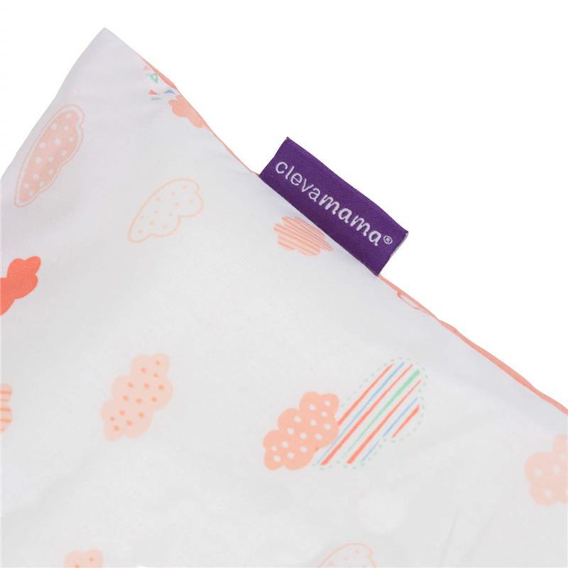 Clevamama Clevafoam Pram Baby Pillow Case, Stroller Pillow Case - Coral Image 3