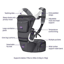 Clevamama Ergonomic Baby & Hip Carrier, Black Image 3