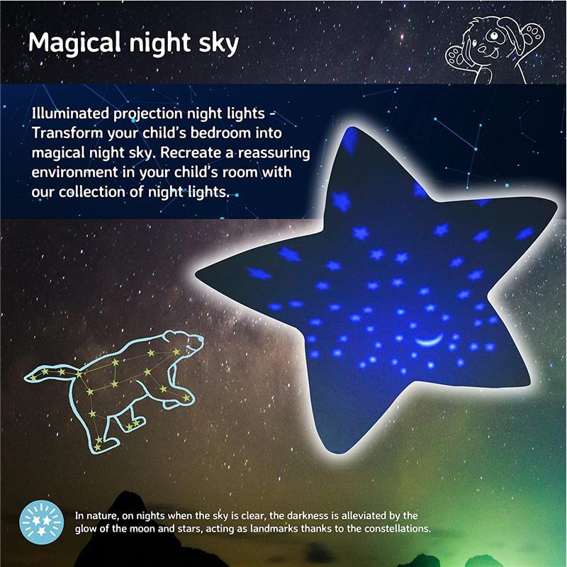 Cloud B - Calming Mini Nightlight Star Projector Dream Buddies, Grey Bunny Image 2
