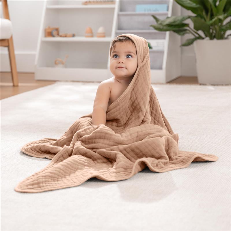 Comfy Cubs - 2Pk Hooded Baby Towel Cedar & Sand Image 4
