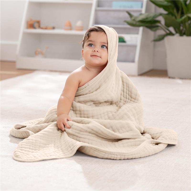 Comfy Cubs - 2Pk Hooded Baby Towel Cedar & Sand Image 5