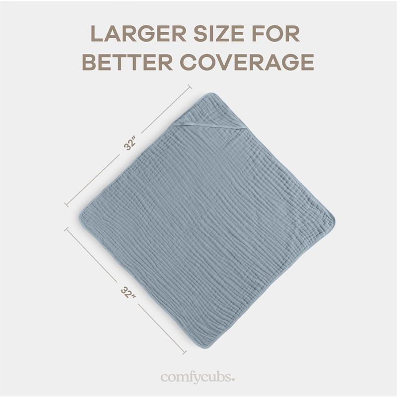 Comfy Cubs - 2Pk Hooded Baby Towel Pacific Blue & Fern Image 3