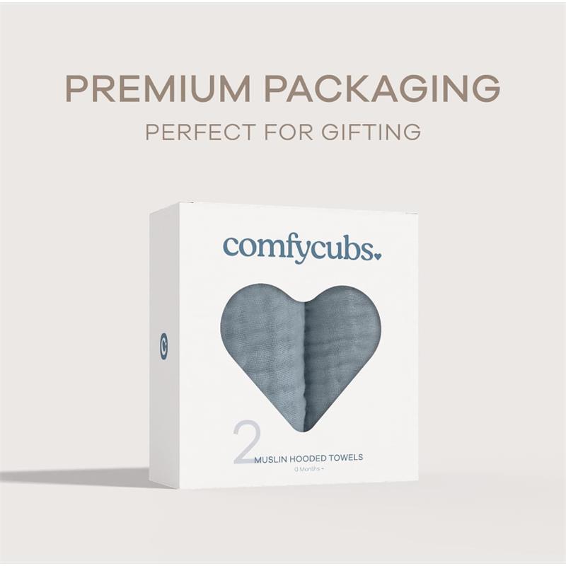 Comfy Cubs - 2Pk Hooded Baby Towel Pacific Blue & Fern Image 5