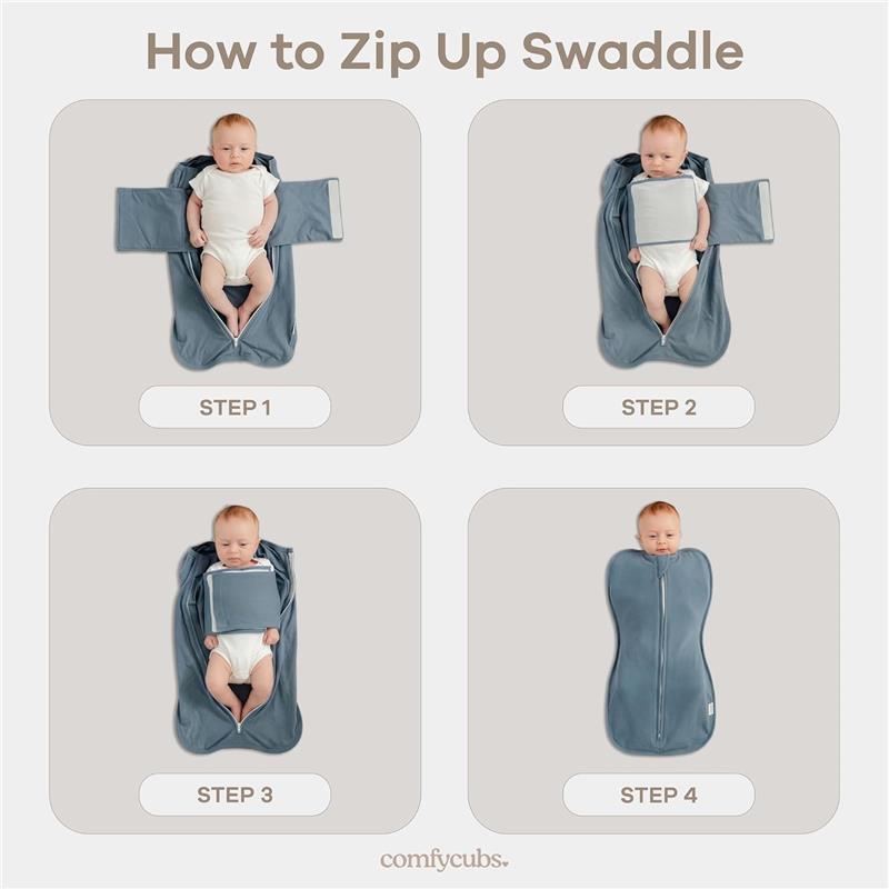 Comfy Cubs 2Pk Swaddle Blanket Baby Boy, Nomadic Blue & Azul Image 5