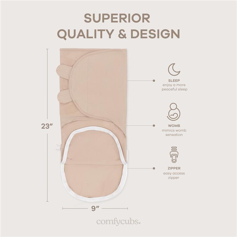 Comfy Cubs 3Pk Easy Swaddle Blanket with Zipper Closure, Light Blush, Blush & Mauve Image 3
