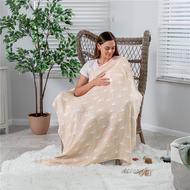 Comfy Cubs 4Pk Muslin Swaddle Blankets, Sun, Rainbow, Rain, Doodle Image 3