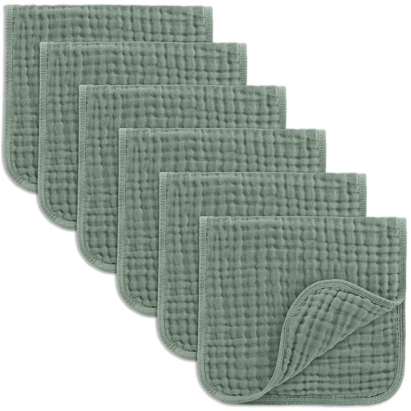 Comfy Cubs - 6Pk Muslin Burp Cloths Fern