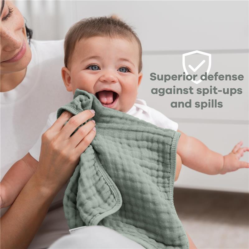 Comfy Cubs - 6Pk Muslin Burp Cloths Fern Image 4
