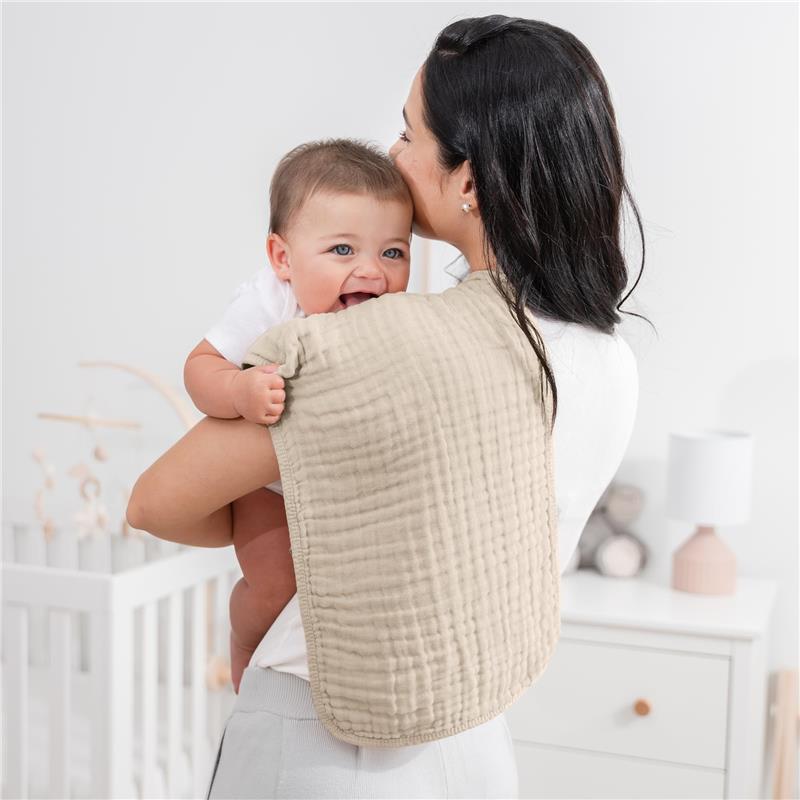 Comfy Cubs - 6Pk Muslin Burp Cloths, Sand Image 2