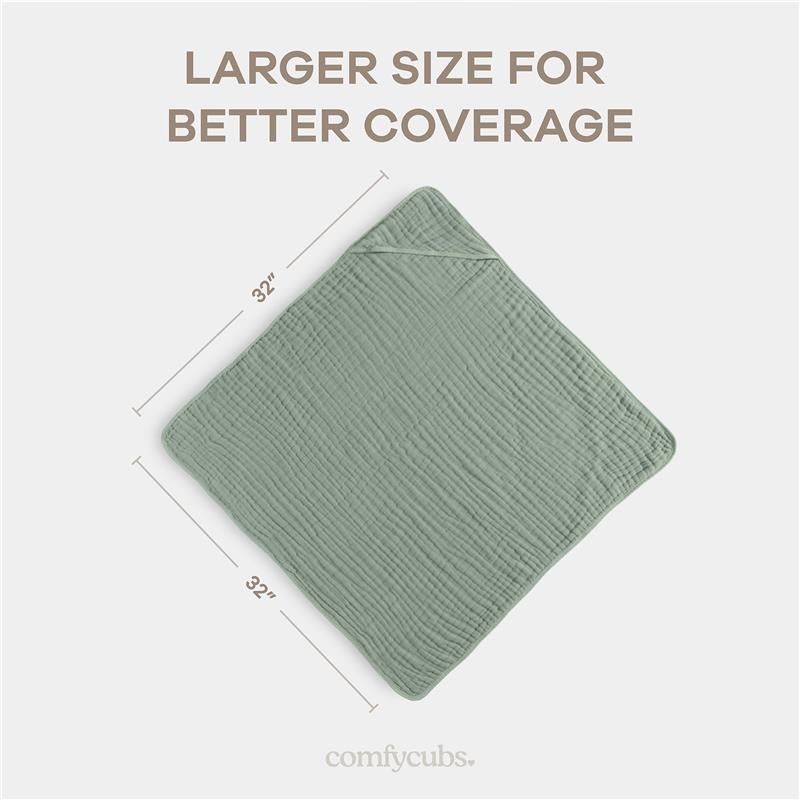 Comfy Cubs - Hooded Baby Towel Fern Image 3