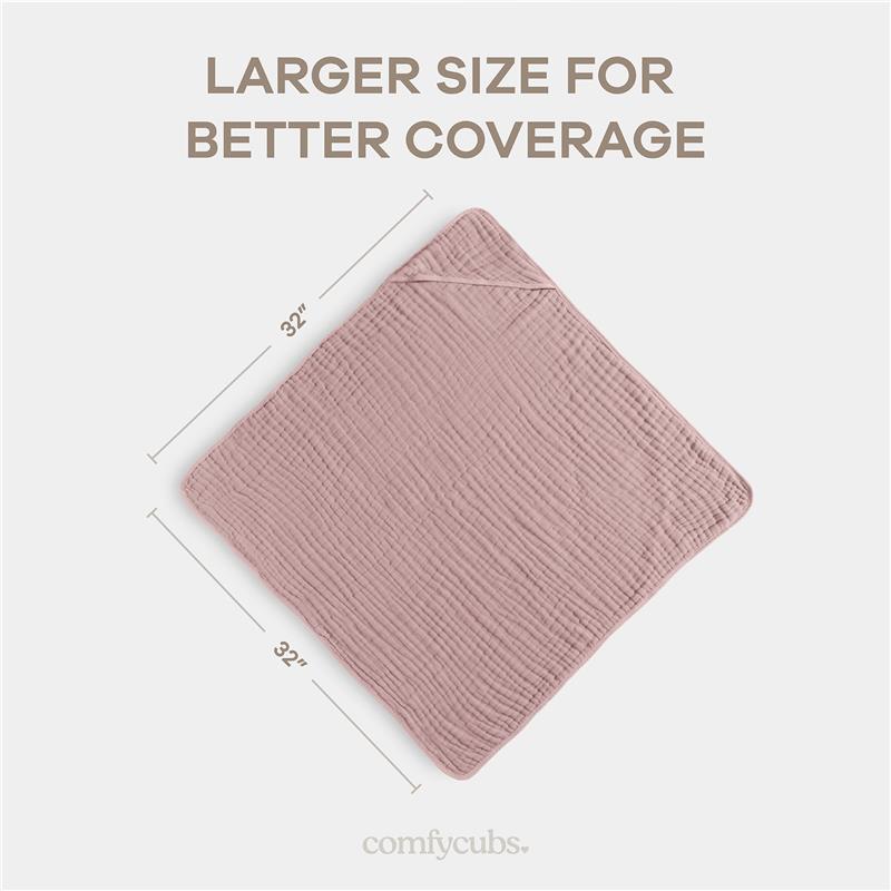 Comfy Cubs - Hooded Baby Towel Mauve Image 3