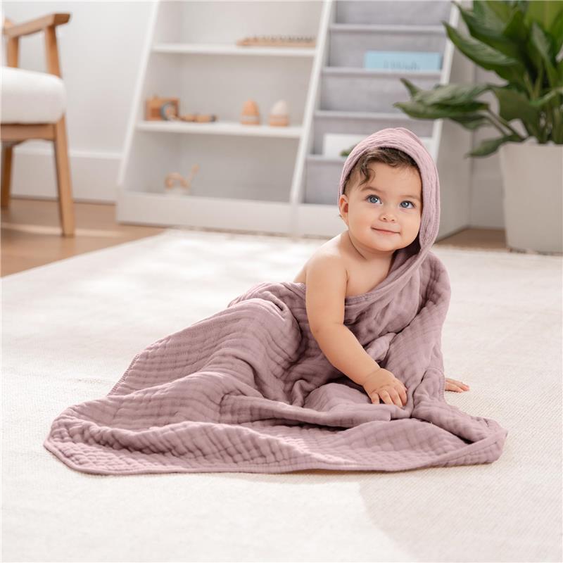Comfy Cubs - Hooded Baby Towel Mauve Image 4