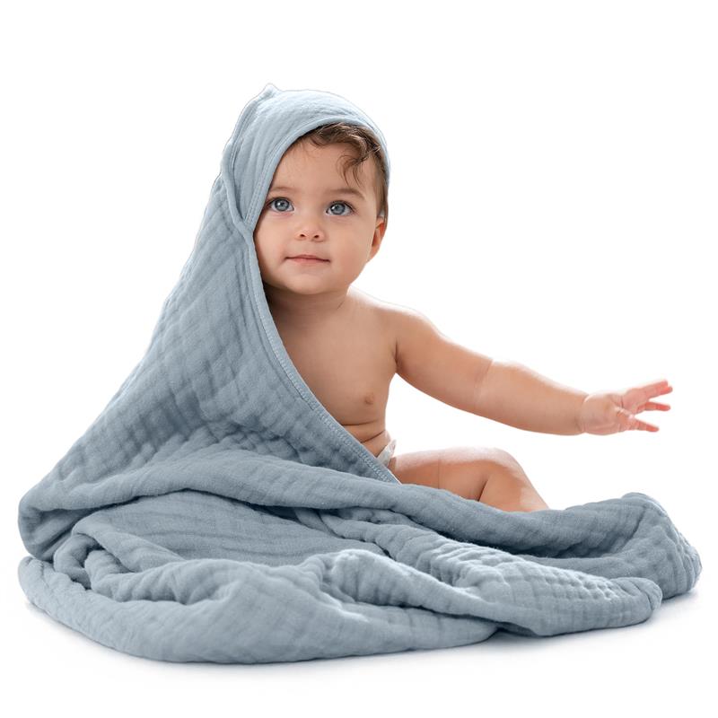 Comfy Cubs - Hooded Baby Towel Pacific Blue Image 1