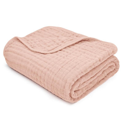 Comfy Cubs Muslin Baby Blanket, Blush Image 1
