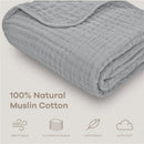 Comfy Cubs Muslin Baby Blanket, Heather Blue Image 3