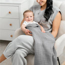 Comfy Cubs Muslin Baby Blanket, Heather Blue Image 5