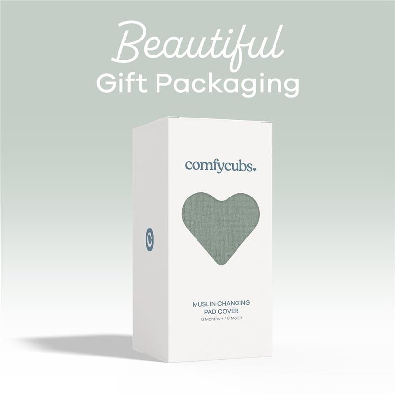 Comfy Cubs - Muslin Fitted Changing Pad Cover, Fern Image 4