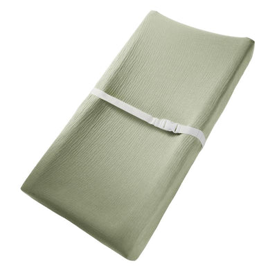 Comfy Cubs - Muslin Fitted Changing Pad Cover, Sage Image 1