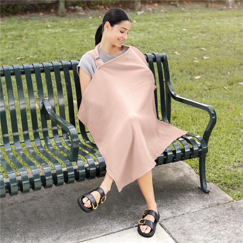 Comfy Cubs - Muslin Nursing Cover, Blush Image 5