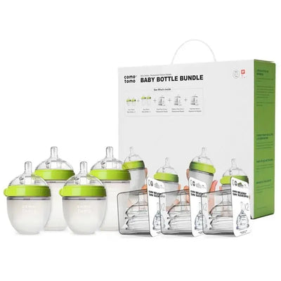 Comotomo - 7Pk Baby Bottle Bundle, Green Image 1