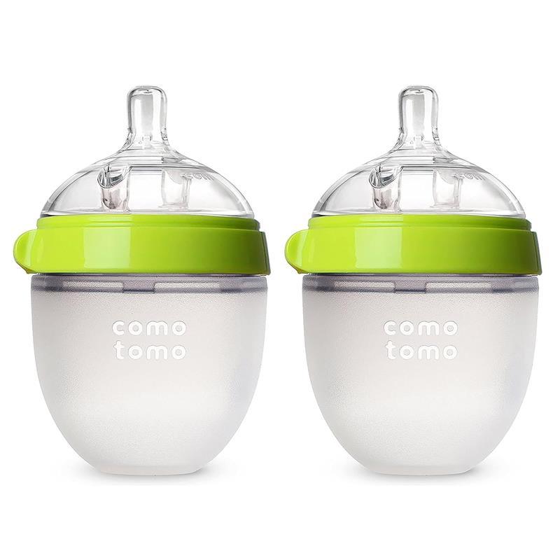 Comotomo - 2Pk Natural Feel Baby Bottle, Green (5Oz) Image 1