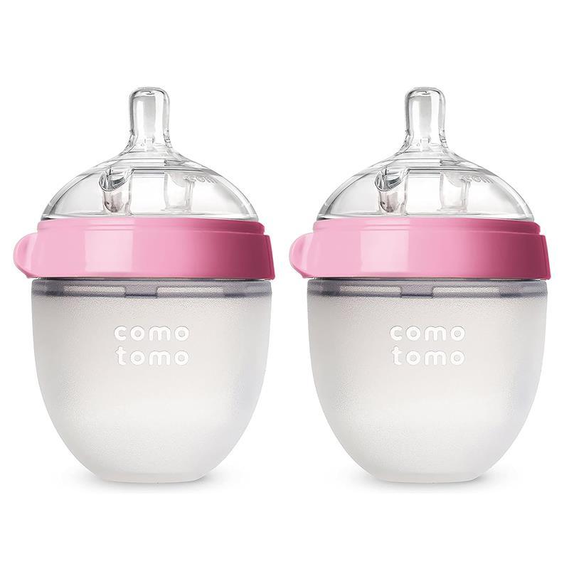 Comotomo Natural Feel 150Ml (5oz) Baby Bottle, Double Pack Pink Image 1