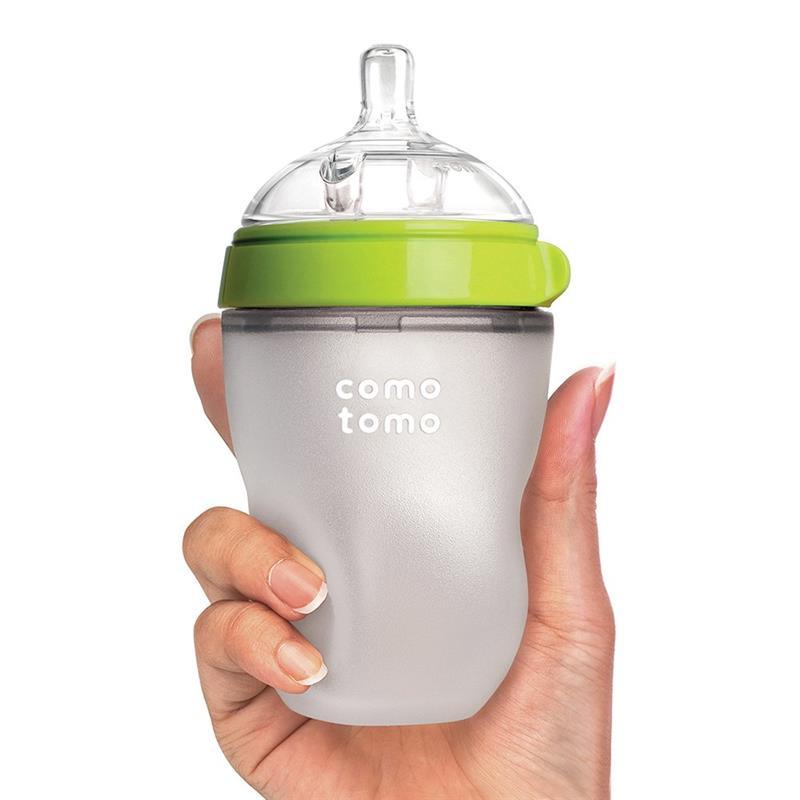 Comotomo - 8Oz Natural Feel Baby Bottle, Green Image 3