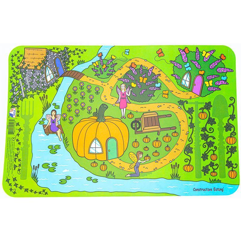 Constructive Eating Kids Educational Placemats For Eating,Fairy Garden Image 1