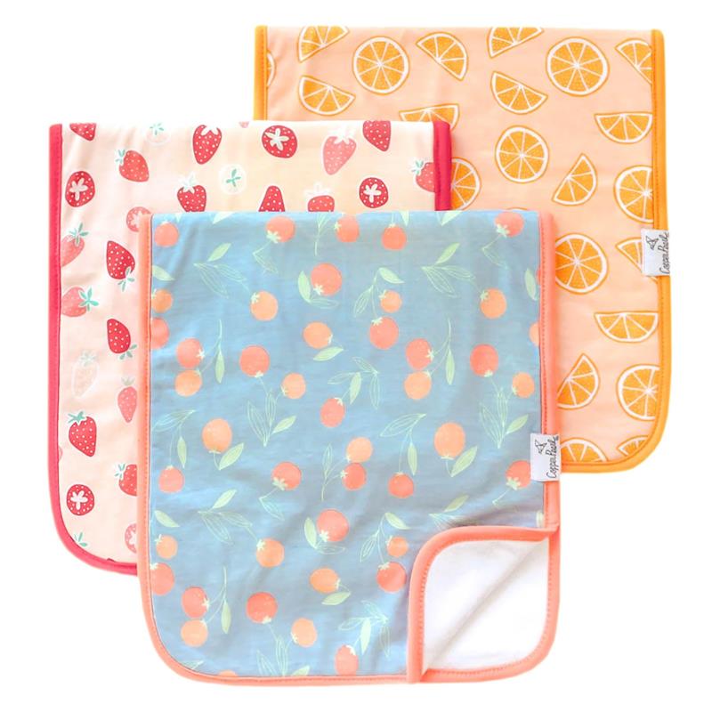 Copper Pearl - 3Pk Premium Baby Burp Cloths Clementine Set