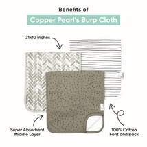 Copper Pearl - 3Pk Premium Baby Burp Cloths Neil Set Image 2