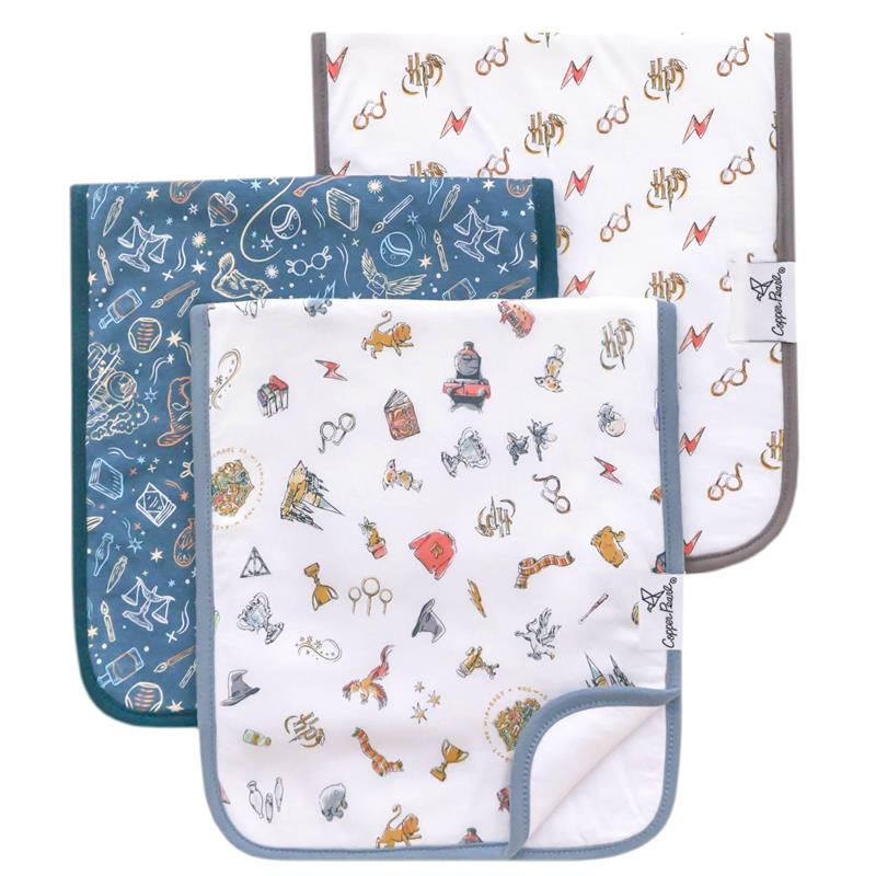 Copper Pearl - 3Pk Premium Baby Burp Cloths Wizarding World Set