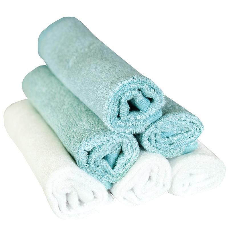 Copper Pearl - 6Pk Baby Bath Washcloths, White/Blue Image 3