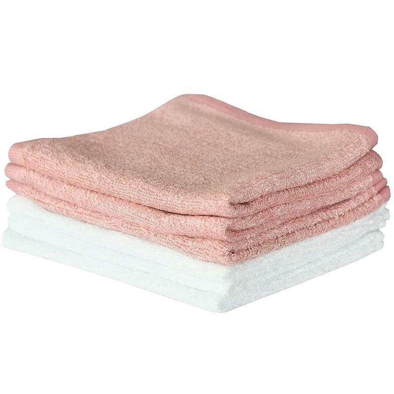 Copper Pearl - 6Pk Baby Bath Washcloths, White/Pink Image 3