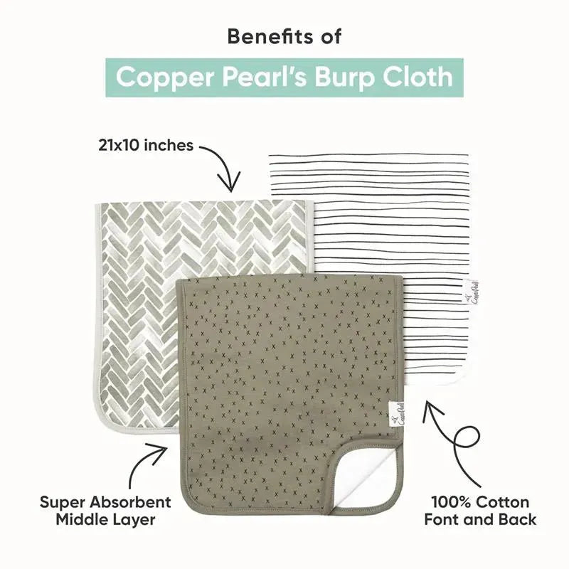 Copper Pearl - Bliss Burp Cloth Set (3-Pack) Image 7