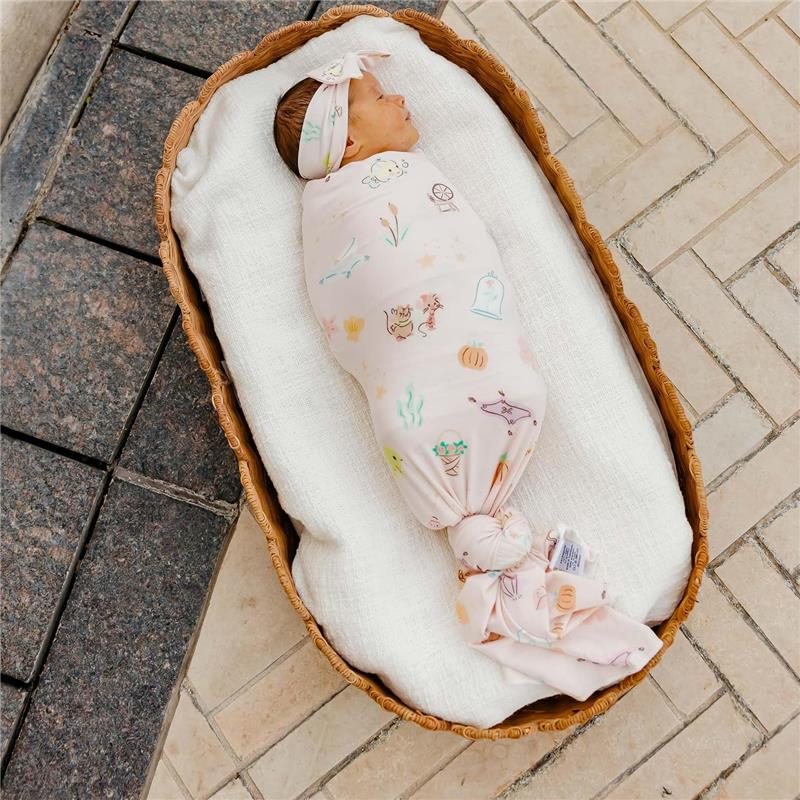 Copper Pearl - Large Premium Knit Baby Swaddle Receiving Blanket Enchanted Friends Image 5