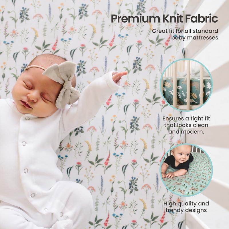 Copper Pearl - Premium Knit Baby Crib Sheets for Standard Mattresses, Breathable and Soft, Bliss Image 5
