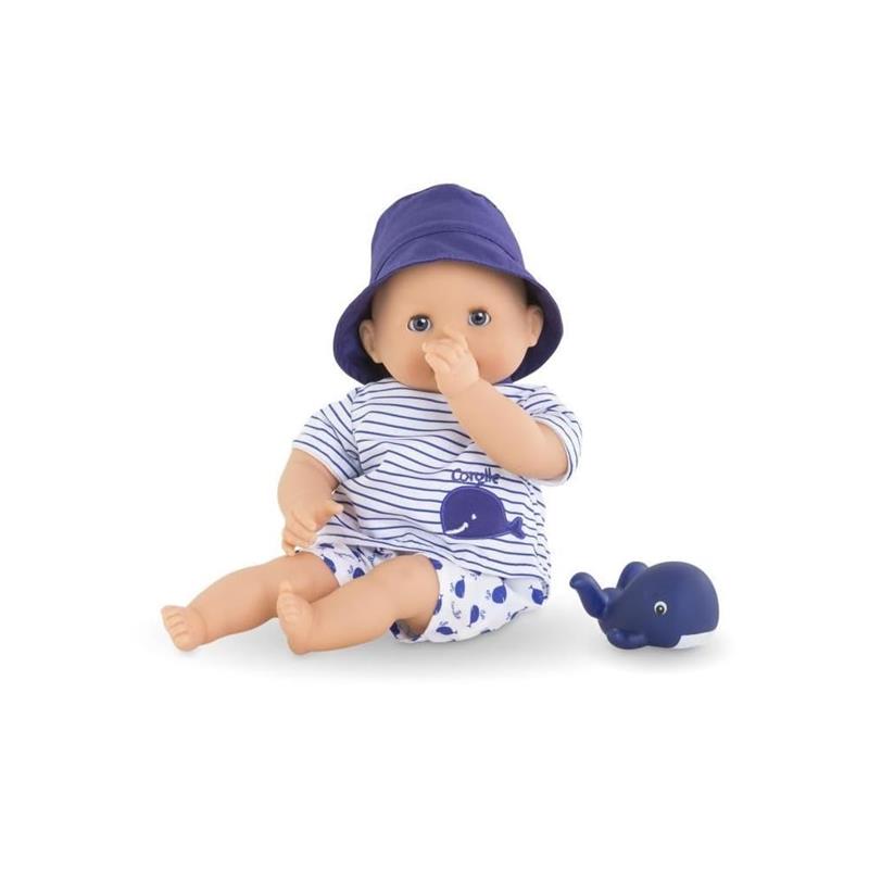 Corolle Dolls Bebe Bath Marin Baby Doll 12 Soft-Body with Rubber Whale Toy Image 2