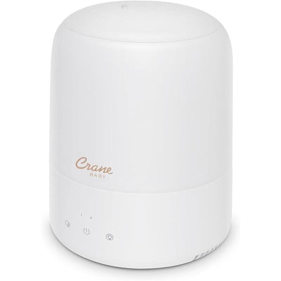 3-in-1 Crane pediatric humidifier, aroma diffuser, and sleep support light, featuring a sleek white design.