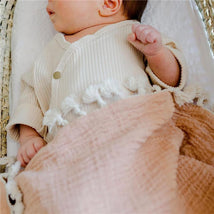 Crane - Baby Muslin Swaddle Blanket, Copper Red Image 2