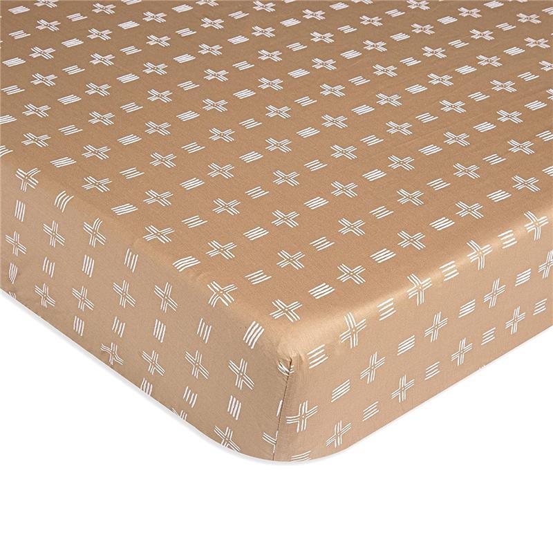 Crane - Baby Soft Cotton Crib Mattress Sheet, Copper Dash Image 1