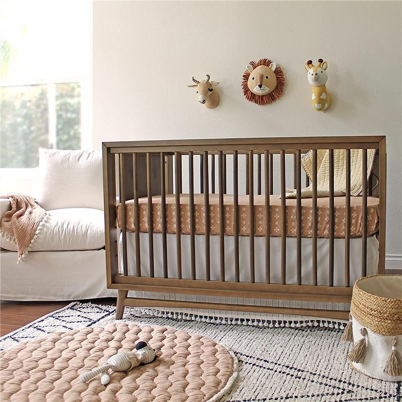 Crane - Baby Soft Cotton Crib Mattress Sheet, Copper Dash Image 3