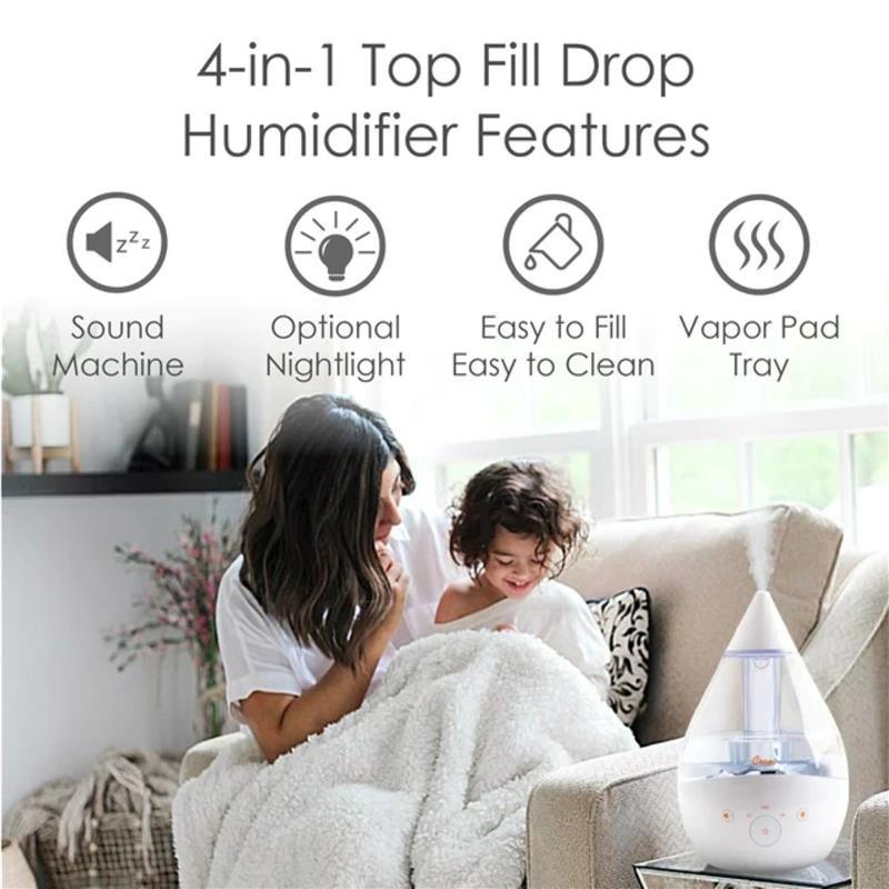 Crane - Drop Cool Mist Top Fill Humidifier With Sound And Color Changing Light Image 2