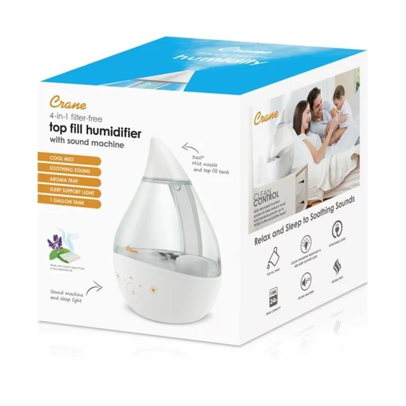 Crane - Drop Cool Mist Top Fill Humidifier With Sound And Color Changing Light Image 3