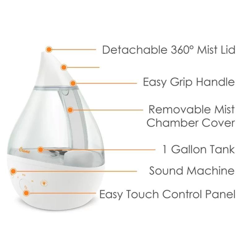 Crane - Drop Cool Mist Top Fill Humidifier With Sound And Color Changing Light Image 7